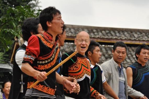 Professor Stevan Harrell at a Yanguan Primary School Dance, 2016