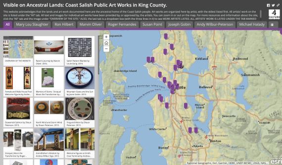 Photo of website that documents Coast Salish Public Art Works in King County