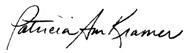 Patricia Ann Kramer, signature