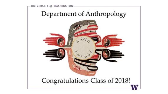 UW Departement of Anthropology congratulations graphic