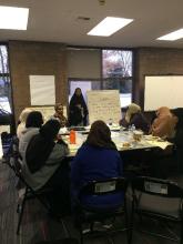 Focus group with Somali doulas and birth educators around a table