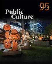 color photograph of outdoor sculpture, cover image for journal