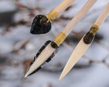 A Canadian scientist and amateur hunter has recreated the arrowheads used 8,000 years ago: narrow bone heads, composite bone and obsidian heads and pear-shaped flaked stone points JANICE WOOD/UNIVERSITY OF WASHINGTON