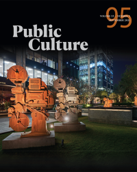 Public Culture 95 color photograph of outdoor sculpture, cover image for journal