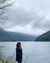 photo of me at lake crescent with the mountains in the background
