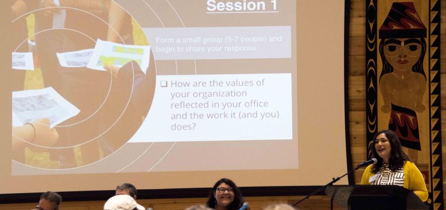 Workshop 3 Tribal Archaeology as Archaeological Practice. Panel Discussion facilitated by Sara Gonzalez. Photo credit: Hollis Miller