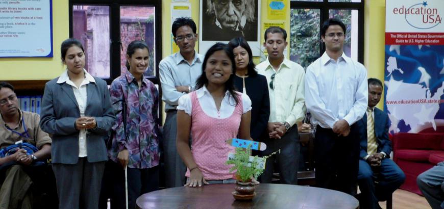 Young Nepali Fulbright students